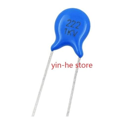 100PCS 1KV222M high voltage ceramic capacitor 222M 1KV 2.2NF accuracy 20% blue capacitor 2200PF