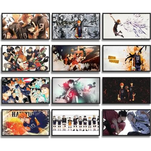 Japanese anime "Volleyball Boy" prints on canvas painting anime character art posters and prints for childrens room decoration