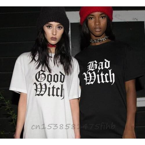 Good Witch Bad Witch Women Tshirt Organic Cotton T Shirt For Lady Girl Woman T-Shirts Graphic Top Tee Customize Ins