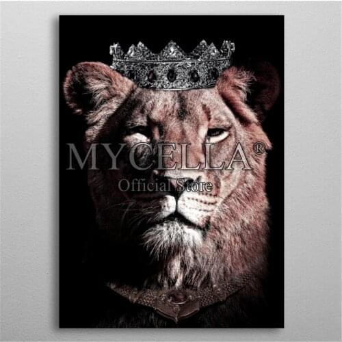 Animals 5d Diy Diamond Painting Cross Stitch Embroidery Dark Queen lion Diamond Mosaic Wall Sticker Rhinestone Gifts Home Decor