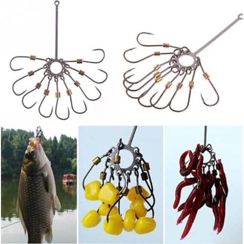 1pcs Fishing Hook Coil Hook Jig Explosive Hooks Fishing Accessories Barbed Plate Disk Hooks Fishhook Set Stainless Steel Tackle