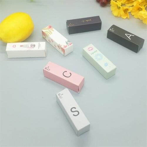 100pcs 25*25*85mm Lip Balm Tube Packaging Carton Box Empty Lipstick Tube DIY Packing Box
