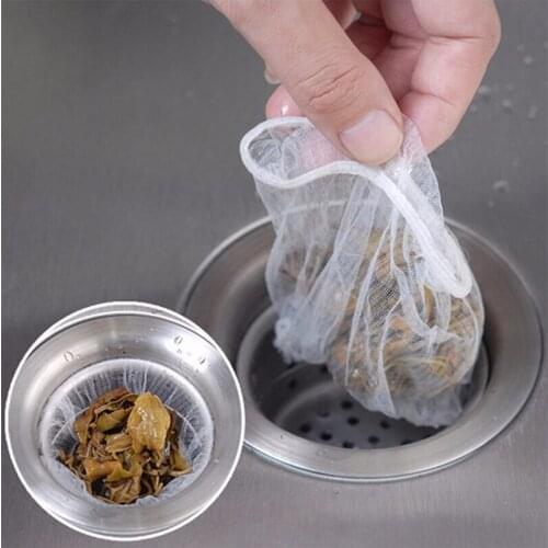 100Pcs Sink Drain Hole Trash Strainer Mesh Disposable Garbage Bag Bathroom Kitchen Waste Bin Filter Kitchen Tool Gadgets 5ZCF193