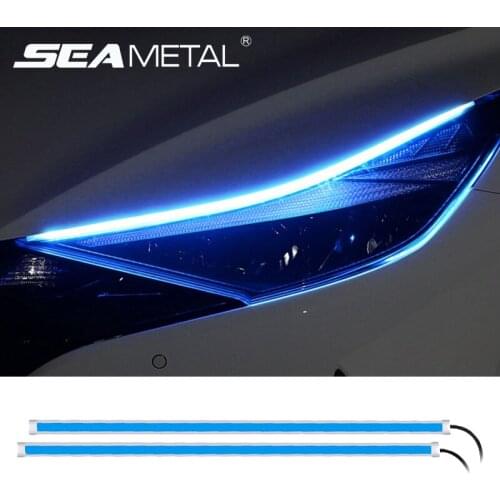 12V Car Led Light Strip DRL Daytime Running Lamp Strips Flexible LED Auto Headlight Surface Decorative Lamp Turn Signal Lights