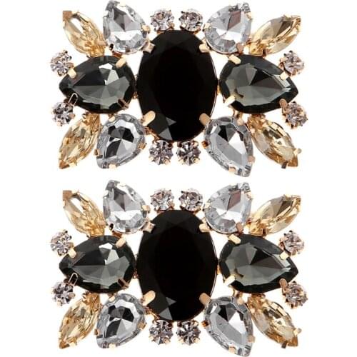 2Pcs Rhinestone Wedding Bridal Shoe Clips Accessory DIY Decoration Vintage Style