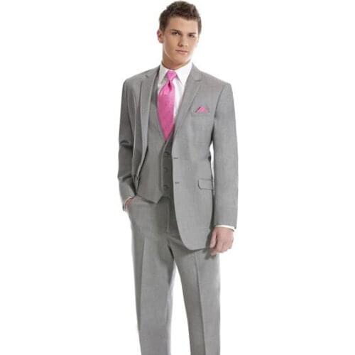 4 Pics wholesale 2015 High-quality Fashion Gray Mens Suit! business Dress wedding mens slim clothing (Jacket+Pants+Tie+Vest)