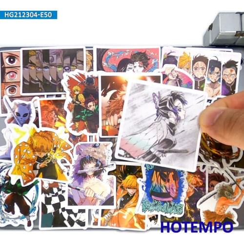 50pcs Devil Hunter Demon Killer Anime Movie Cool Sticker for Guitar Phone Laptop Skateboard Bike Motorcycle Car Cartoon Stickers