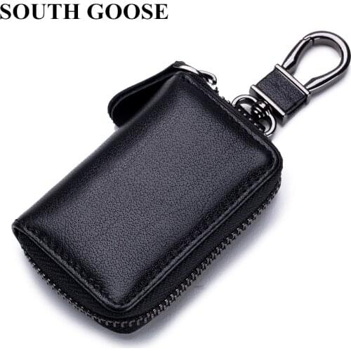 SOUTH GOOSE High Quality Split Leather Car Key Holders Men Fashion Keys Organizer Smart Keychain Women Cute Housekeeper Key Bag