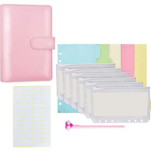 Budget Binder with Zipper Envelopes, A6 Pockets Planner Cash Envelopes,Transparent Binding Bag, Money Book Organizer