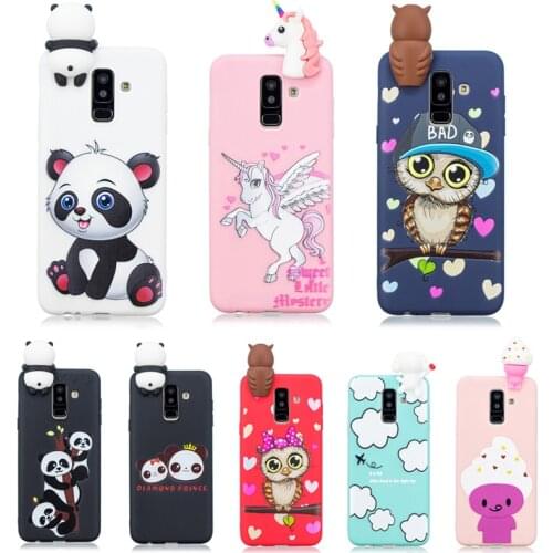 Coque For Samsung A7 2018 Case 3D Unicorn Panda Owl Silicon TPU Cover on For Fundas Samsung Galaxy A6 A8 J4 J6 Plus A9 2018 Case
