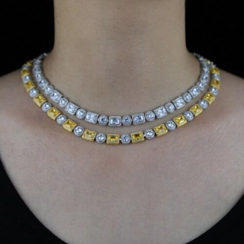Cz cluster chain choker necklace for women geometric big Halo Cubic zirconia iced out bling gir women choker