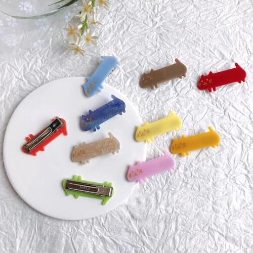 2020 New children animal hairpin cartoon cat acrylic cute duck beak clip baby broken hair alligator clip headdress