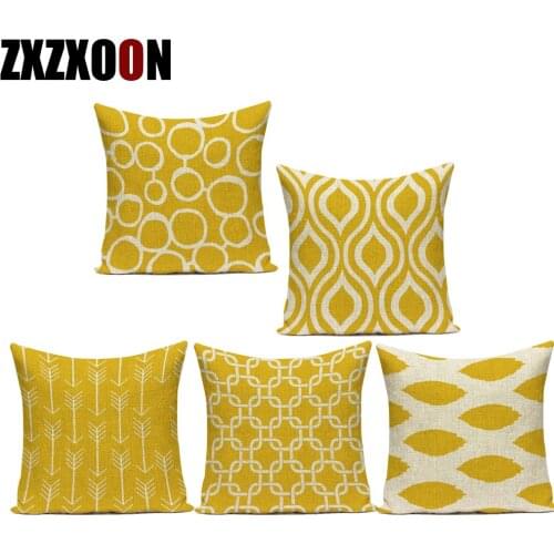 Sofa Home Decoration Yellow Decorative Pillows Case Polyester Sofa Cushion Cover Stripe Pillowcase for Living Room Decoration