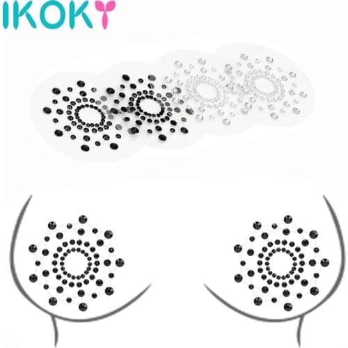 IKOKY Female Sex Products Breast Petals Nipple Sticker Reusable Self Adhesive Nipple Cover 1 Pair Sex Toys For Couples