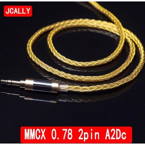 JCALLY 8 Strands Earphone Cable MMCX for Shure SE215 SE535 0.75mm 0.78mm 2 Pinfor Weston TFZ W4r Um3x A2DC Ls50 IE80 Im50 Im70