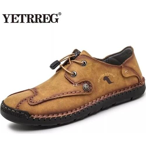 Handmade Leather Men Casual Shoes Luxury Brand Men Sneakers Breathable Slip-on Mens Loafers Classic Moccasins Zapatillas Hombre