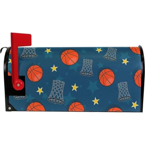 Creative Basketball Print Waterproof Mailbox Cover Post Letter Box Home Balcony Garden Decor Protection Magnetic Mailbox Wraps
