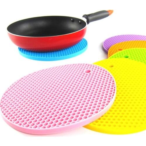 18cm Round Heat Resistant Silicone Mat Drink Cup Coasters Non-slip Pot Holder Table Placemat Kitchen Accessories