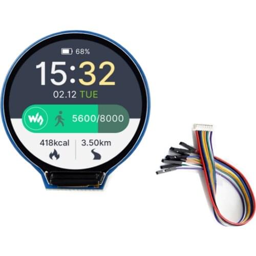 1.28inch Round LCD Display Module, 65K RGB, 240×240