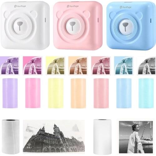 Mini bluetooth-compatible Wireless Thermal Printer Sticker Paper Kit Photo Label Printing Portable Label Sticker Photo Thermal