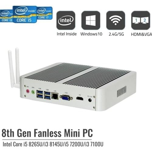 2021 High Quality Alloy Mini PC Intel Core i5 8265U i3 8145U Small TV Box Windows 10 Pro HD VGA Tiny Case For Office Home