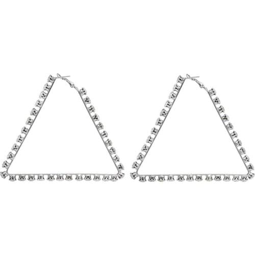 Fashion Simple Alloy Pearl Hoop Earrings Fashion Big Circle Ladies Triangle Earrings Ladies Party Jewelry Gifts