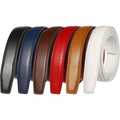 3.1 cm Men Leather Belt without Buckle for Automatic Buckle High Quality Cow Genuine Leather Belt No Buckle Man Blet Body