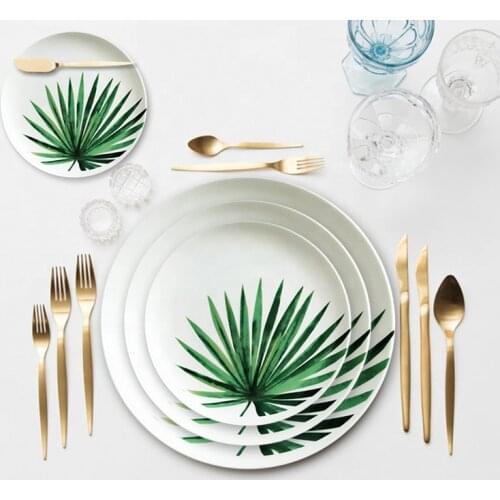 Tableware set turtle back bamboo B bone porcelain plate hotel Western food steak plate