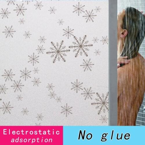 Window Film Electrostatic Adsorption Snowflake Frosted Self Adhesive Window Sticker for Glass Privacy Bathroom Matte Window Film