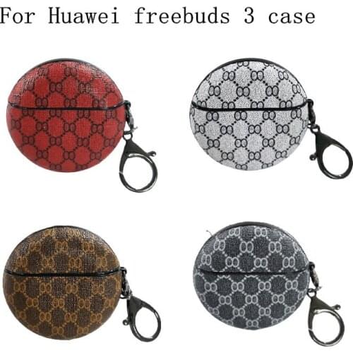 Luxury For Huawei freebuds 3 pro case leather with Keychain Tws bluetooth headset accessory protective case for freebuds 3 case