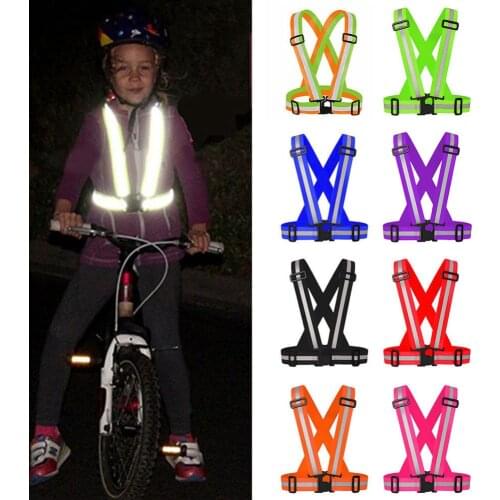 Highlight Reflective Straps Night Running Riding Clothing Vest Adjustable Safety Vest Elastic Band For Adults and Children