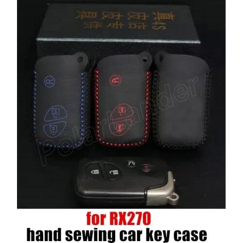 Only Red top quality case fit for LEXUS RX270 car key case genuine quality leather car key cloth sewing by hand car key cover