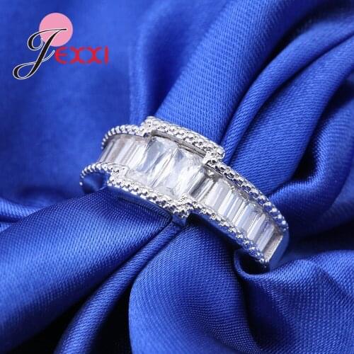 Unique 925 Sterling Silver Rings For Women Party Birthday Gift Cubic Zircon Wedding Anniversary Finger Ring Female Anillos