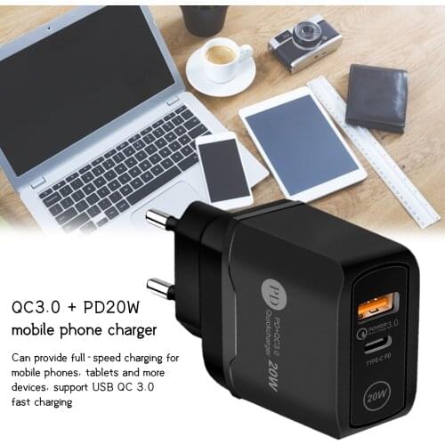 USB Type-C Cell Phone Accessories High-speed Fast Wall Charging UK/EU/US Plug PD 20W Charge Adapter for IPhone 12 Macbook