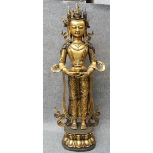 USPS to USA S1726 39" Tibet Temple Bronze Gilt Amitayus Buddha China Kwan-yin GuanYin Tara Statue 1 order
