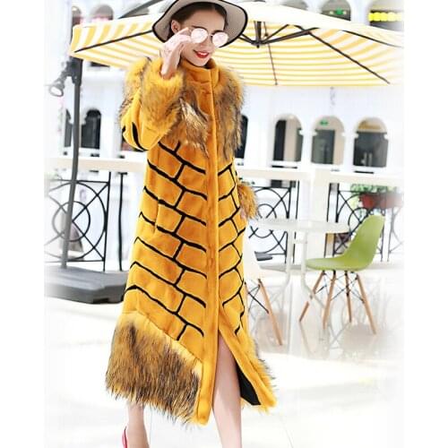 Faux Fox Fur Female Jacket Autumn Winter Coat Women Clothes 2020 Korean Vintage Long Tops Plus Size Manteau Femme ZT4758