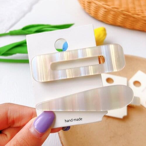 Korean Ins Simple Women Hair Clips Elegant Colors Transparent Acrylic Geometry Hair Claws for Girl Fashion Hair Accessories