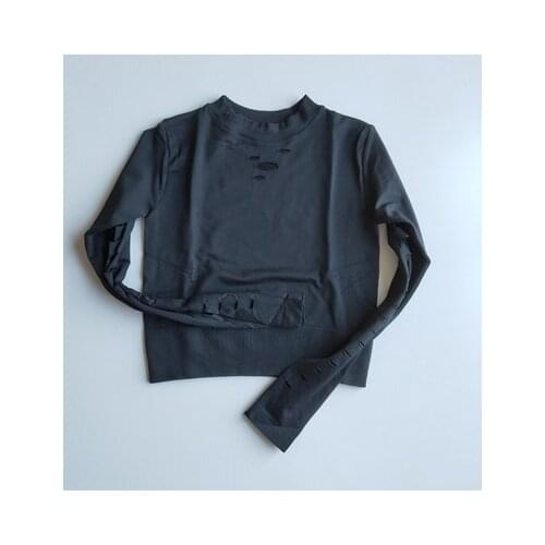 Hollowing Yoga Suit Women Sweatshirts Sport Women Long Sleeve Sport Shirt Women Running Letter Womens Gym Fitness Workout Tops