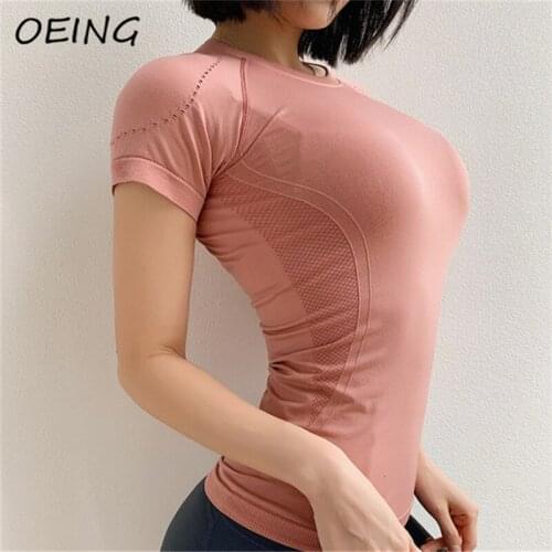 Womens Workout Top Yoga Gym Quick Dry Fitness Short Sleeve Crop Tops Running