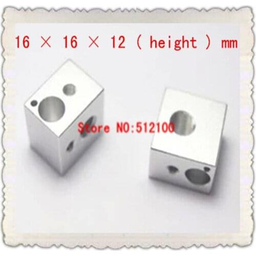 10pcs/lot accessories all metal heating block of hot end E3D black aluminum oxidation process 16 x 16 x 12mm