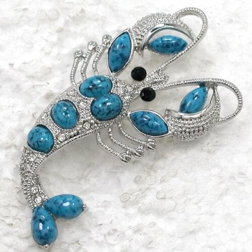 12pcs/lot Wholesale Lobster Brooch Rhinestone Fashion Pin brooches Jewelry gift C101699