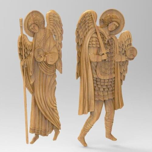 2pcs 3d model relief for cnc carving engraving 3d printer artcam aspire in STL file format -Archangel Gabriel