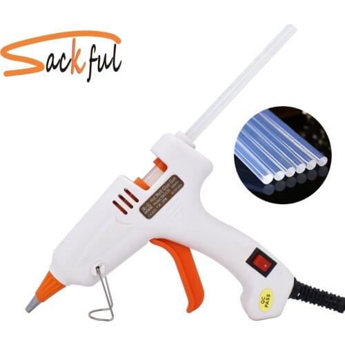 20W 30W EU Plug Hot Melt Glue Gun with 5pcs 20pcs 7mm Glue Sticks Industrial Home DIY Mini Hot Guns Electric Repair Heat Tool