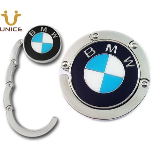 300 pcs/lot TOP Customized Bag Hanger Etched Recessed Logo Metal Purse Hanger Foldable Purse Hook Business Advertising Gift