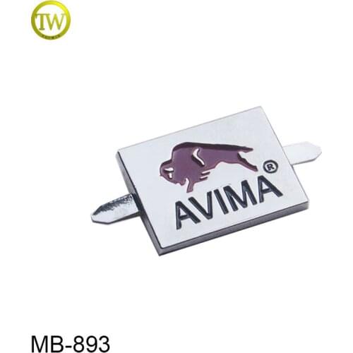 893 Custom handbag zinc alloy metal logo label tag for cap/purse