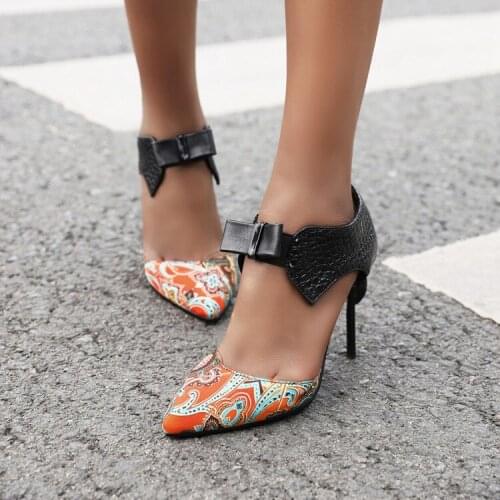 Summer The New Womens shoes fashion Sexy Comfortable High heels splice sandals Big size 32-48 Heel 9cm black silver Selling