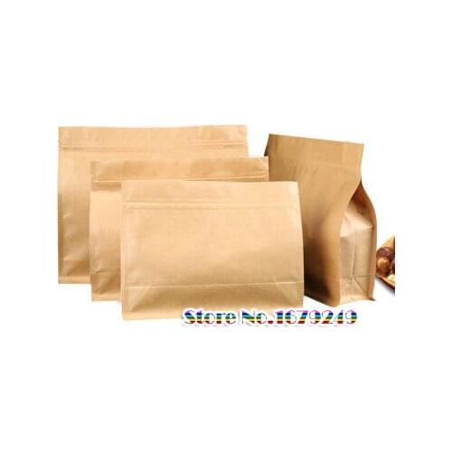 Tea Bag Kraft Paper Self Sealing Bag Coffee Seeds Sweets Ziplock Seal Paper Bag Sealable Pouch Packing R biscuit bags 200pcs/lot