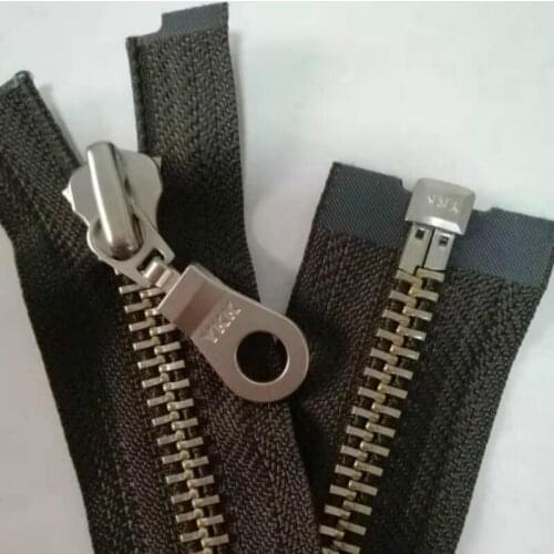 8# 80cm Long YKK Metal Zipper Coffee Single Open End Fasteners for Down Jacket Sewing Accessories