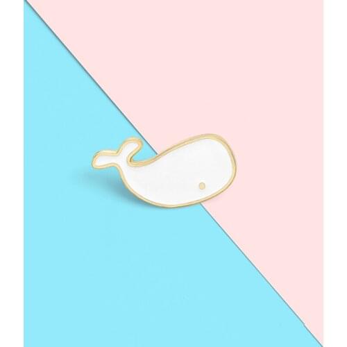 Precious beluga Enamel Pins Marine life whale Brooches Lapel Badges Fashion Cute Pins Gifts for Friends Wholesale Jewelry