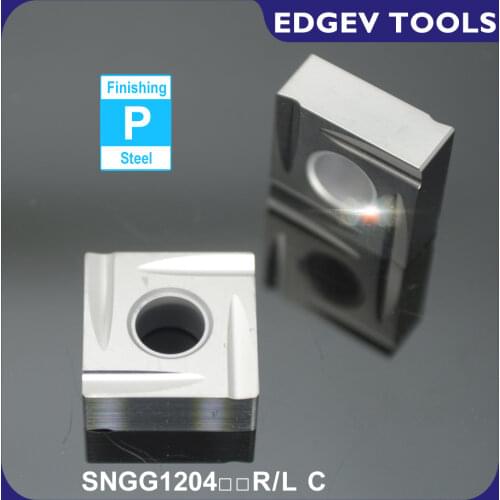 EDGEV Cermet Inserts SNGG120402 SNGG120404R/L-C Carbide Ceramic Cutter CNC Lathe External Turning Tools Machining Steel TN60